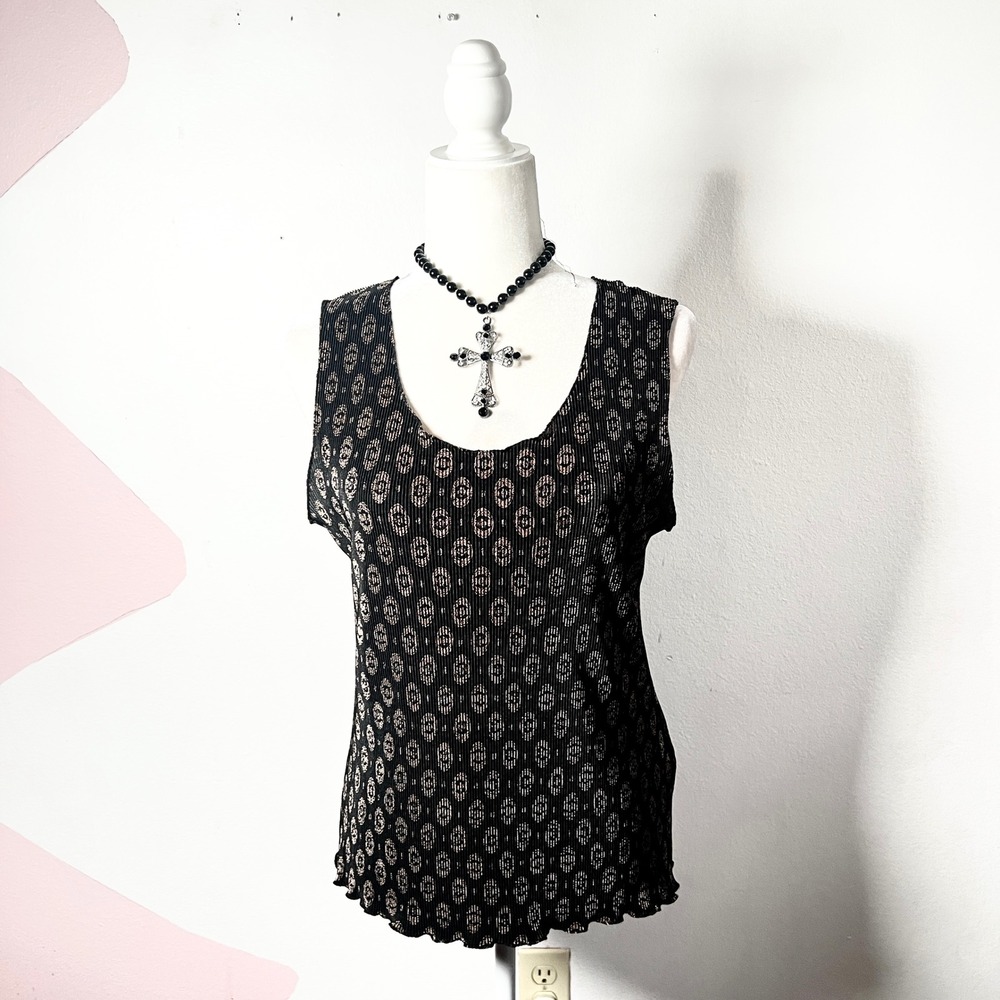 Y2K Vtg Whimsigoth Tank‎ Top Sz XL Indie Sleaze Gothic